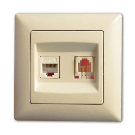 VS2812132 Розетка телефон+комп (cat 5е) крем