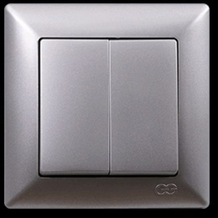 VS2815103 Выкл. 2-клав. серебряный металлик