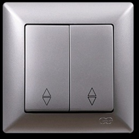 VS2815109 Выкл. 2-клав. проходной серебряный металлик