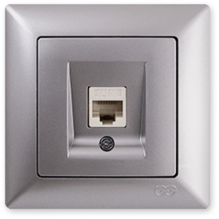 VS2815130 Розетка компьютерная cat5E 1-я серебряный металлик