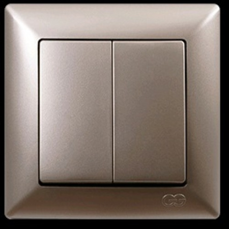 VS2825103 Выкл. 2-клав. бежевый металлик
