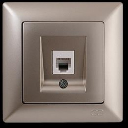 VS2825120 Цифр.телеф.розетка бежевый металлик