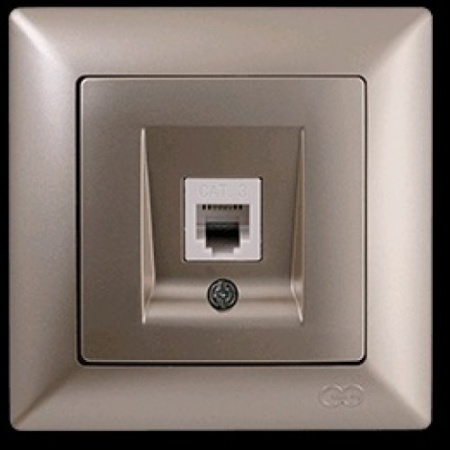 VS2825130 Розетка компьютерная cat5E 1-я бежевыйй металлик