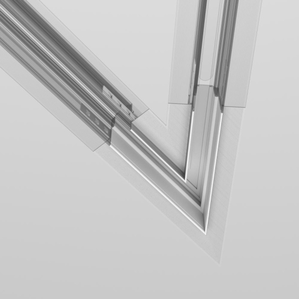 Коннектор   угловой 45° Exility встраиваемый под ГКЛ 9,5мм, белый