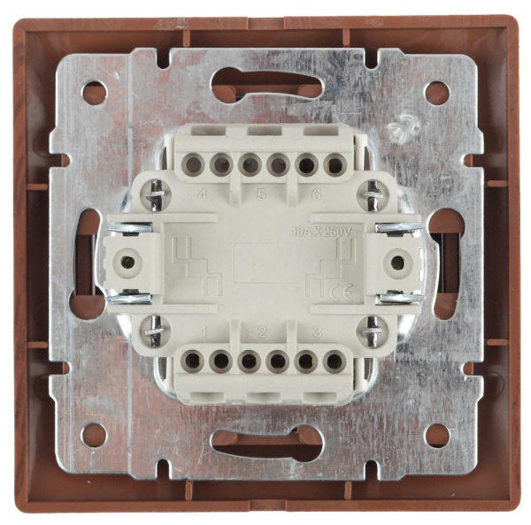 1-106-10 Intro Выключатель тройной, 10А-250В, IP20, СУ, Plano, венге (10/200/2400)