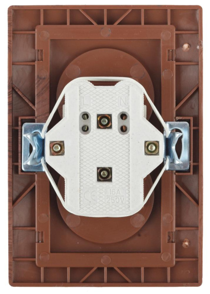 1-204-10 Intro Розетка 2х2P, 16А-250В, IP20, СУ, Plano, венге (10/100/1500)