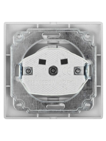 1-206-11 Intro Розетка 2P+E Schuko со шторками, 16А-250В, IP20, СУ, Plano, сосна (10/200/2000)