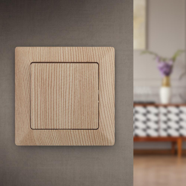 4-101-11 Intro Выключатель, 10А-250В, СУ, Solo, сосна (10/200/2000)