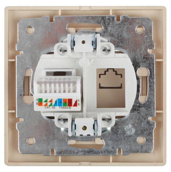 Розетка Intro Plano 1-303-04 информационная RJ45, IP20, СУ, шампань