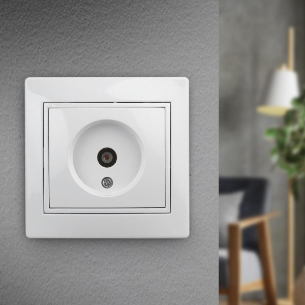 Розетка Intro Plano 1Э-301-01 TV одиночная, СУ, без лапок, белый