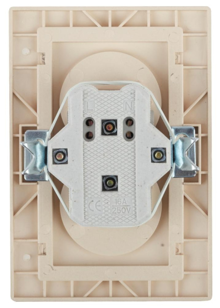 Розетка Intro Plano 1-204-02 без заземления двойная 2х2P, 16А-250В, IP20, СУ, Plano, слоновая кость