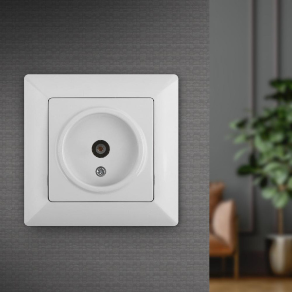 Розетка Intro Solo 4-301-01 TV одиночная, СУ, белый