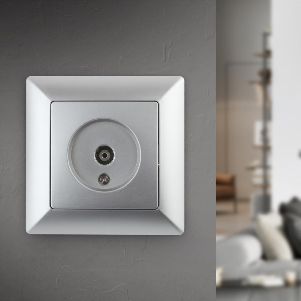 Розетка Intro Solo 4-301-03 TV одиночная, СУ, алюминий