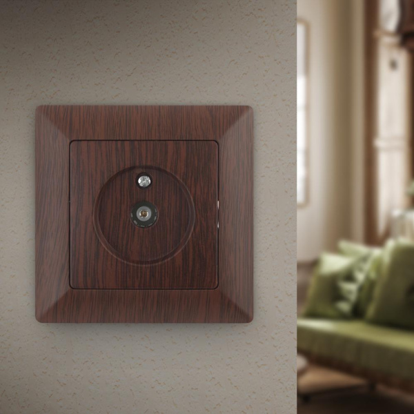 Розетка Intro Solo 4-301-10 TV одиночная, СУ, венге