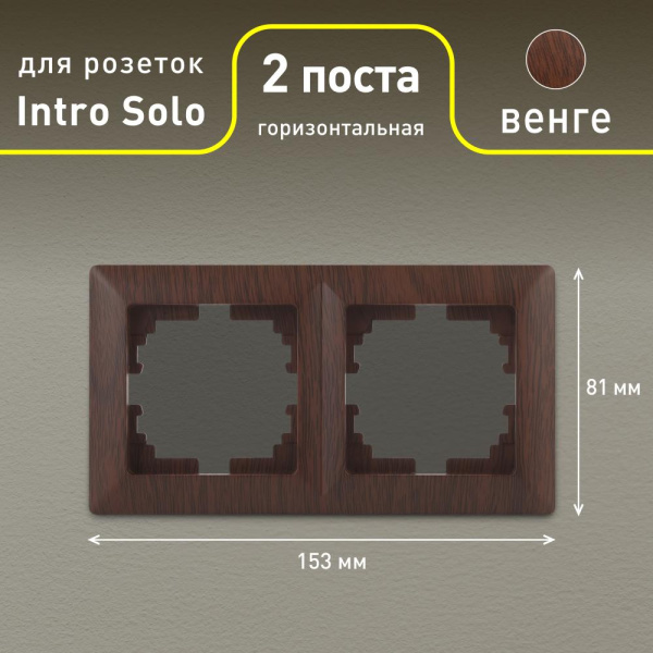 Рамка для розеток и выключателей Intro Solo 4-502-10 на 2 поста, СУ, венге