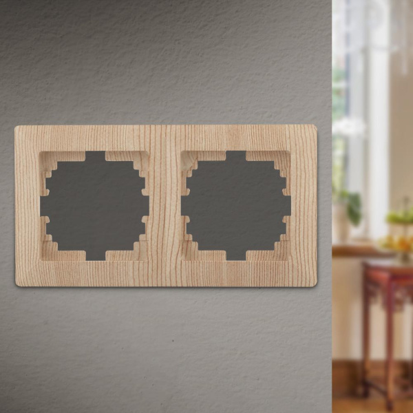 Рамка для розеток и выключателей Intro Solo 4-502-11 на 2 поста, СУ, Solo, сосна