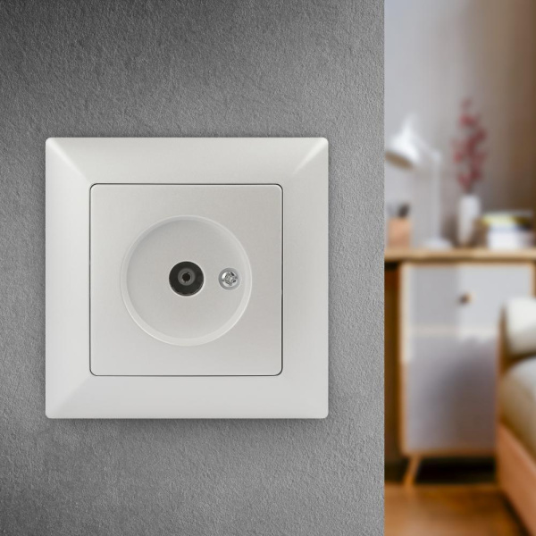 Розетка Intro Solo 4-301-06 TV одиночная, IP20, СУ, Solo, перламутр