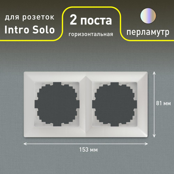 Рамка для розеток и выключателей Intro Solo 4-502-06 на 2 поста, СУ, перламутр
