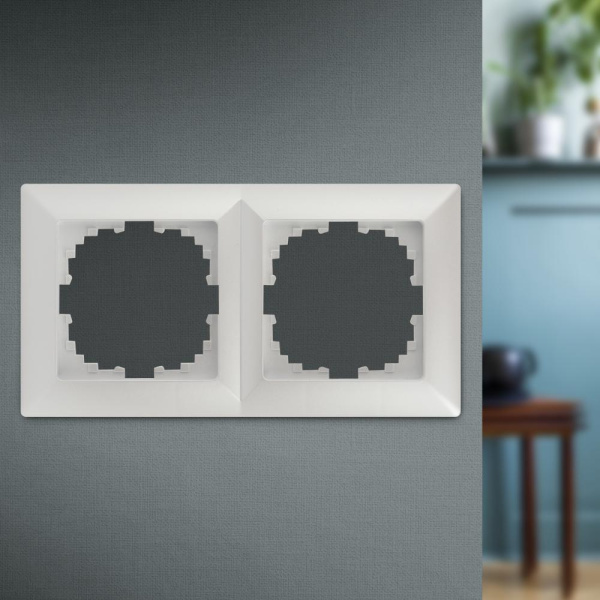 Рамка для розеток и выключателей Intro Solo 4-502-06 на 2 поста, СУ, перламутр