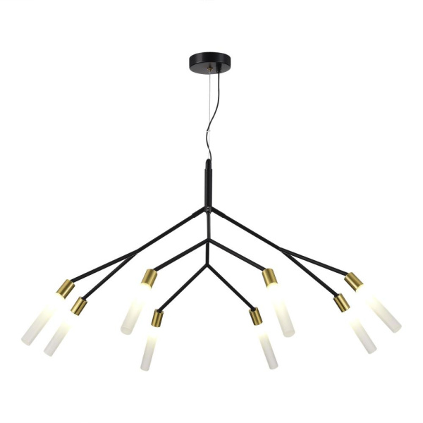 SLE1129-403-08 Светильник подвесной Черный, латунь/Белый G9 8*5W KAITO