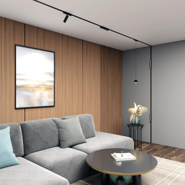 DK5365-BK Светильник для трека Air, серия Grill 2700-6500 со светодиодом, L230*W26*H36мм, 48V DC, 12W, RA?90, 36°, 2700-6500K, IP20, черный, алюминий