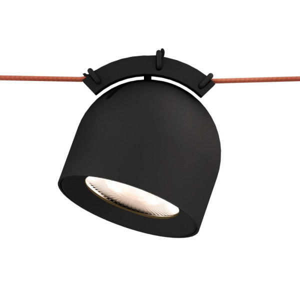 DK5540-BK Поворотный светильник для трека-ремня Belty, серия Spot, со светодиодом, D100*H107мм, 48V DC, 12W, RA90, 38°, 4000K, IP20, черный, алюминий