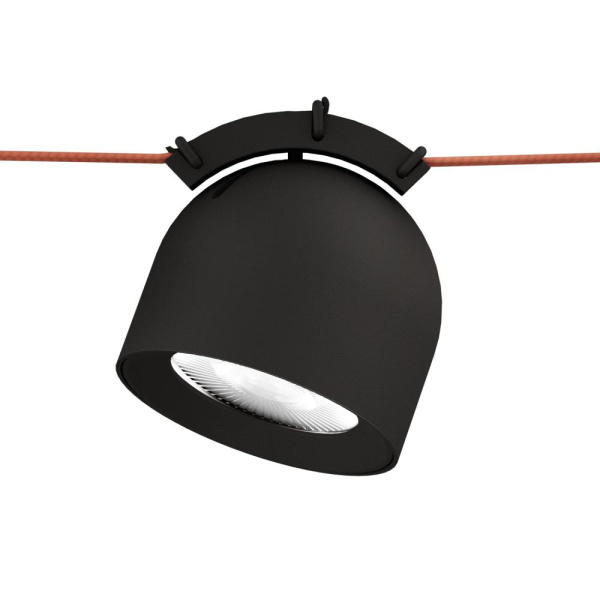 DK5540-BK Поворотный светильник для трека-ремня Belty, серия Spot, со светодиодом, D100*H107мм, 48V DC, 12W, RA90, 38°, 4000K, IP20, черный, алюминий