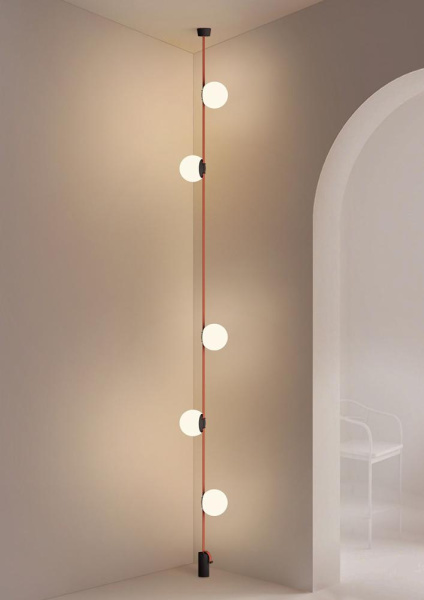 DK5550-BK Cветильник для трека-ремня Belty, серия Orb, со светодиодом, D150*H147мм, 48V DC, 10W, RA90, 120°, 4000K, IP20, черный,  акрил