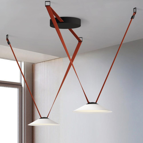 DK5564-WH+BK Cветильник для трека-ремня Belty, серия Flow, со светодиодом, D300*H71мм, 48V DC, 12W, RA90, 120°, 4000K, IP20, белый с черным, алюминий