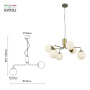 Люстра Rivoli Felicity 3150-306 6 х Е27 40 Вт модерн