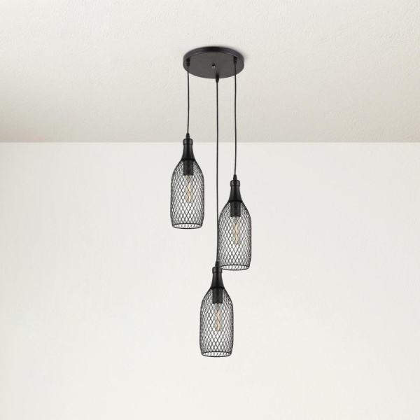 Светильник подвесной (подвес) Rivoli Martina 5074-203 3 х E27 60 Вт лофт - кантри