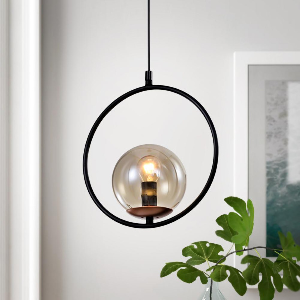 Светильник подвесной (подвес) Rivoli Misericordia 5147-201 1 х Е14 40 Вт черный/медь лофт - кантри потолочный