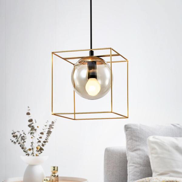 Светильник подвесной (подвес) Rivoli Miyuki 5146-210 1 х Е14 40 Вт золото лофт - кантри потолочный