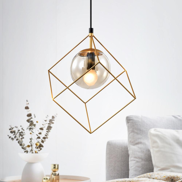 Светильник подвесной (подвес) Rivoli Moon 5145-310 1 х Е14 40 Вт золото лофт - кантри потолочный