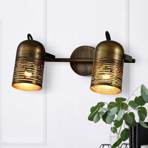 Светильник настенно-потолочный спот Rivoli Lamia 7062-702 2 х Е27 40 Вт поворотный модерн с выключателем