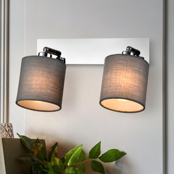 Светильник настенно-потолочный спот Rivoli Perlita 7058-702 2 x E14 40 Вт поворотный с выключателем