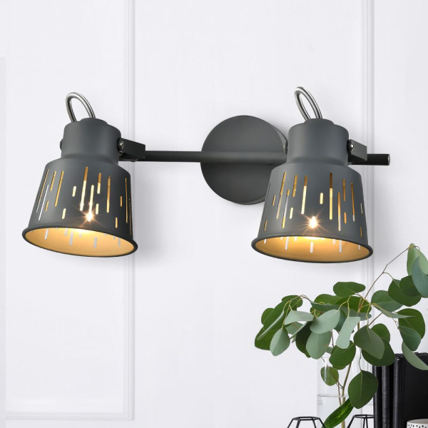 Светильник настенно-потолочный спот Rivoli Kalma 7059-702 2 х Е27 40 Вт поворотный с выключателем