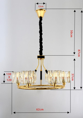 Люстра Rivoli Raimunde 1027-206 6 * Е14 40 Вт хрусталь классика