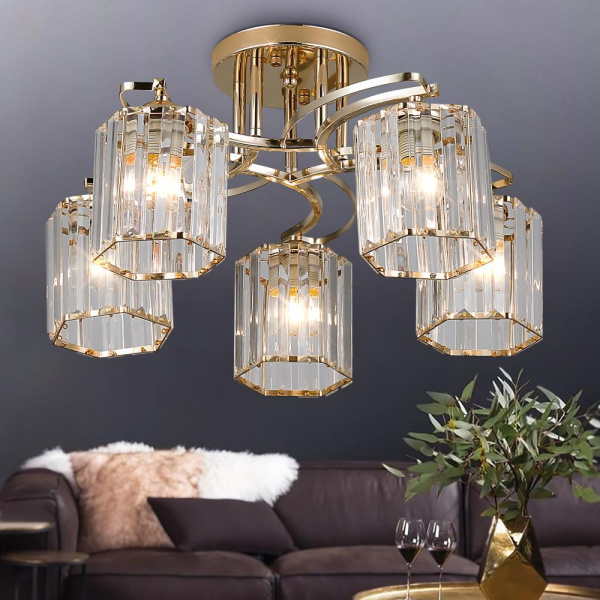 Люстра  Rivoli Angelina 9077-305 5 * Е27 40 Вт модерн