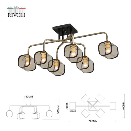 Люстра  Rivoli Maribel 9083-306 6 * Е27 40 Вт модерн