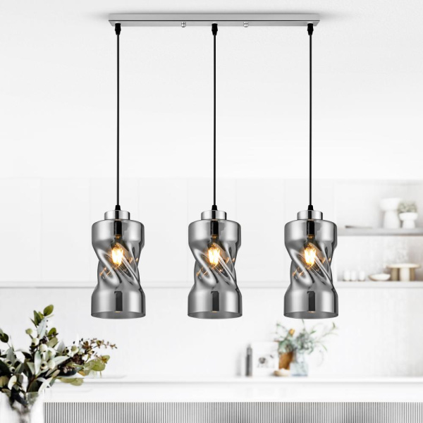 Светильник подвесной (подвес) Rivoli Tiffany 9108-203 3 * Е27 60 Вт модерн потолочный