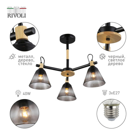 Люстра Rivoli Elmira 9117-303 3 * Е27 40 Вт модерн