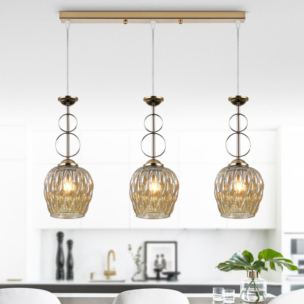 Светильник подвесной (подвес) Rivoli Cindy 9119-203 3 х Е27 40 Вт модерн потолочный