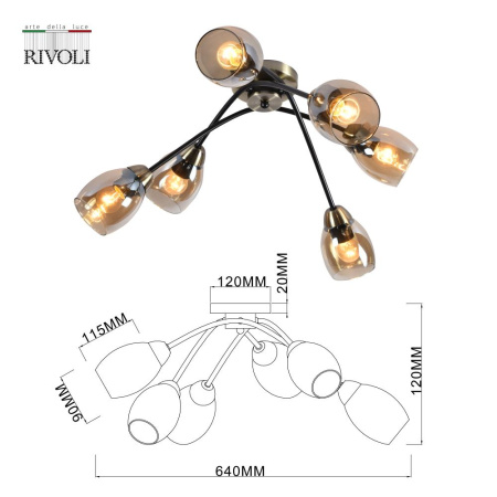 Люстра Rivoli Naiara 9138-306 6 х Е27 60 Вт модерн