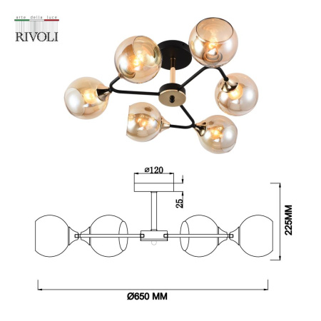 Люстра Rivoli Alison 3138-306 6 х Е27 60 Вт модерн