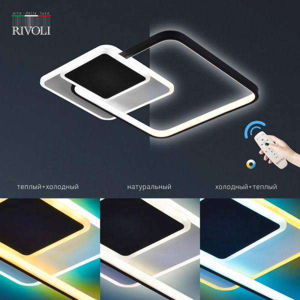 Светильник потолочный светодиодный Rivoli Andrea 6081-108 с пультом 96 Вт 4000К - 6000К LED модерн