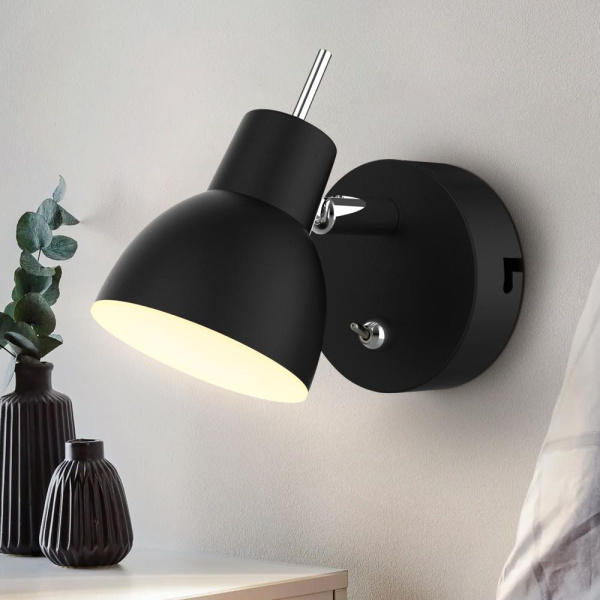 Светильник настенно-потолочный спот Rivoli Renata 6158-703 светодиодный BK LED 1 х 4 Вт 3200К поворотный с выключателем