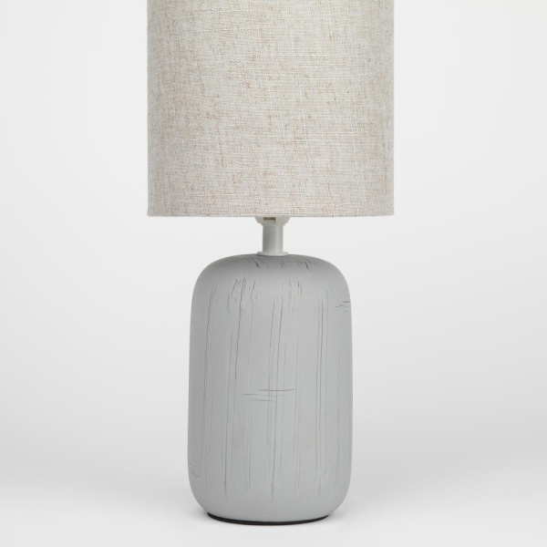 Настольная лампа Rivoli Ramona 7041-502 1 * Е14 40 Вт керамика серая с абажуром