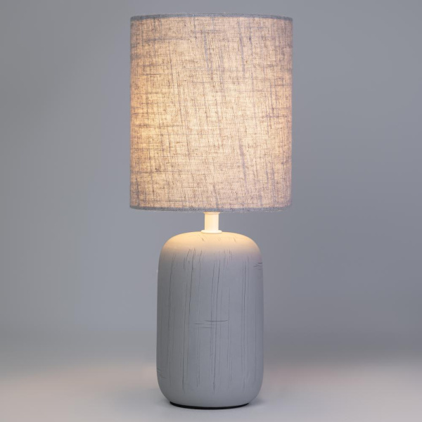 Настольная лампа Rivoli Ramona 7041-502 1 * Е14 40 Вт керамика серая с абажуром