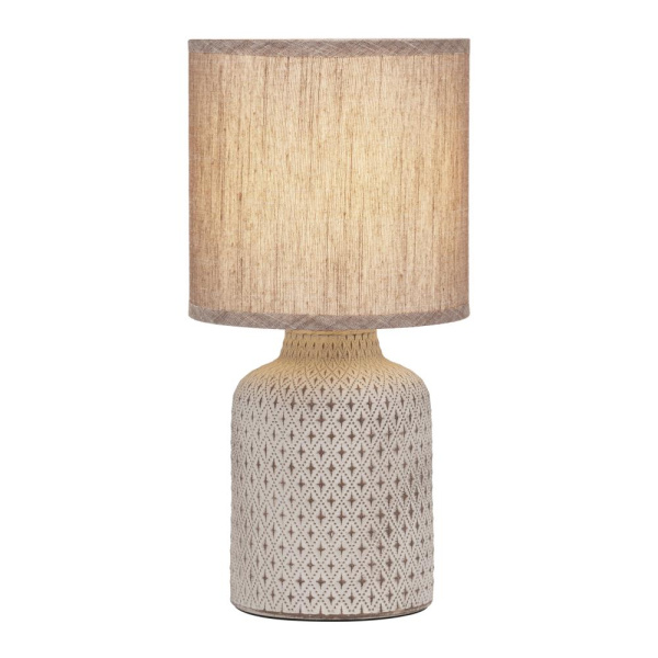 Настольная лампа Rivoli Sabrina D7043-501 1 * Е14 40 Вт керамика коричневая с абажуром